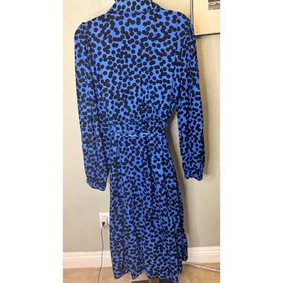 Ava & Viv Blue Polka Dot Balloon Sleeve Belted Shirtdress Size 1X - Picture 4 of 9
